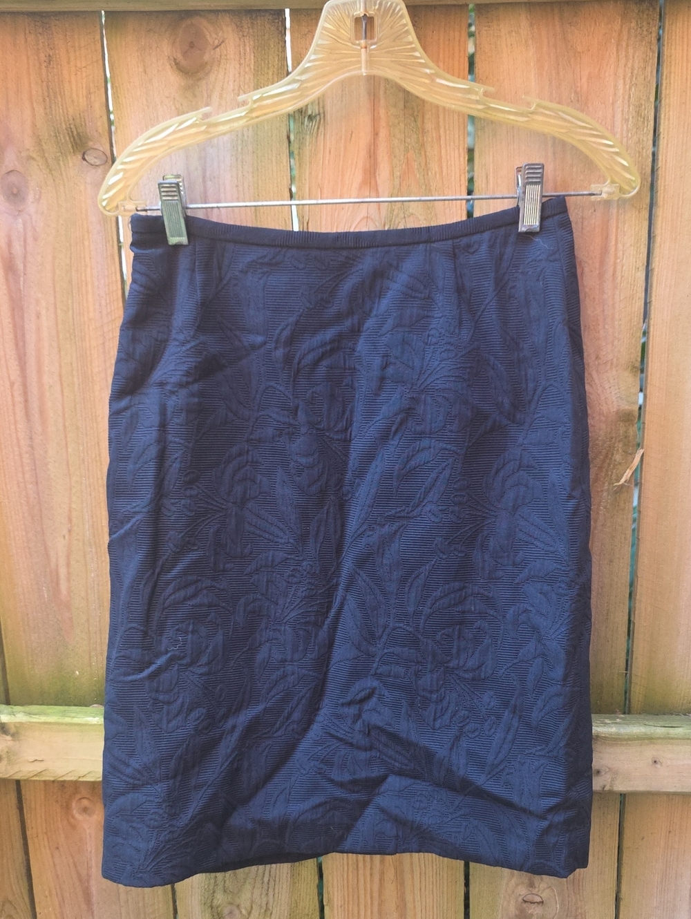 Talbots Navy Textured Pencil Skirt